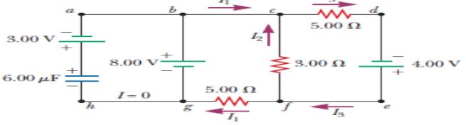 5.00 N
3.00 V
8.00 V
3.00 N
4.00 V
6.00 µF
5.00 N
I= 0
