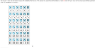 Two regular 6-sided dice are tossed. Compute the probability that the sum of the pips on the upward faces of the 2 dice is at least 10. (See the figure below for the sample space of this experiment.
Enter your probability as a fraction.)
回 目
