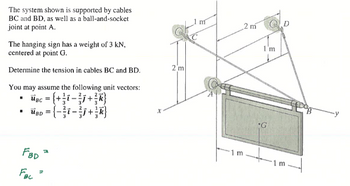 Answered: The System Shown Is Supported By Cables… | Bartleby