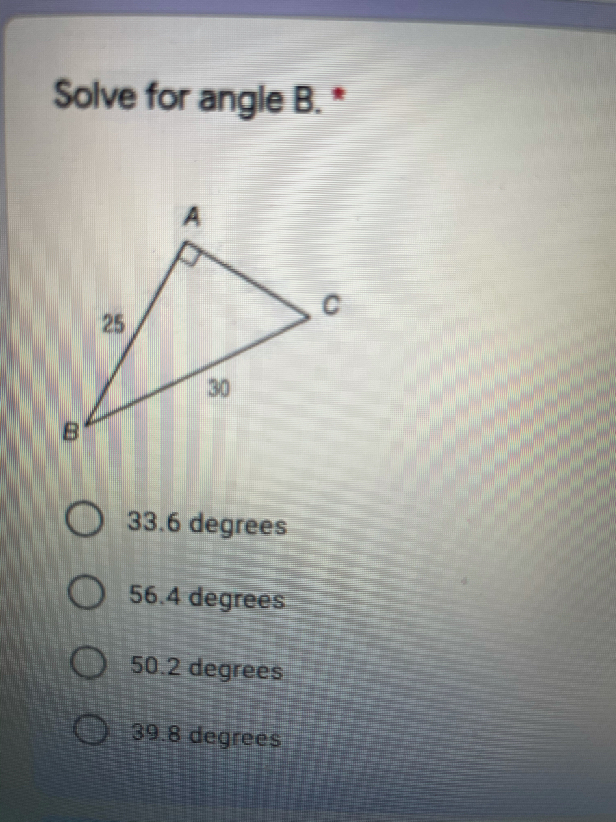 Angle Degrees 25