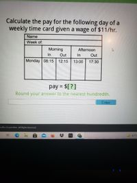 Answered: Calculate the pay for the following day… | bartleby