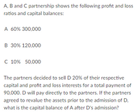 Answered: A, B And C Partnership Shows The… | Bartleby