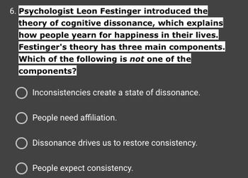 Answered: Psychologist Leon Festinger Introduced… | Bartleby