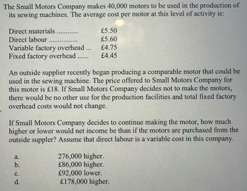 Answered: Es 40,0 Its Sewing Machines. The… | Bartleby