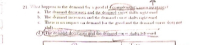 21. What happens to the demand fo gond it Leplel iE
a The deanand decieasca and ths demand su sihite ngld wad
b. The demand incicases and the demant e aatn ight t
c There as un mpat on demant f the ged and te de ud ve does 6ot
One ide imand decteases and dic demand alaifta lad
