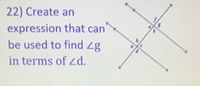 22) Create an
expression that can
be used to find Zg
in terms of Zd.
