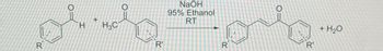 R
H
+
H3C
R
NaOH
95% Ethanol
RT
R
+ H2O