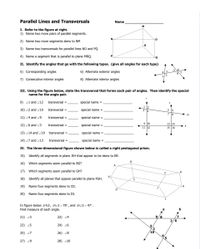 1. Name two pairs of congruent sides. 2. Name two pairs of