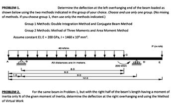 Answered: PROBLEM 1. Determine The Deflection At… | Bartleby