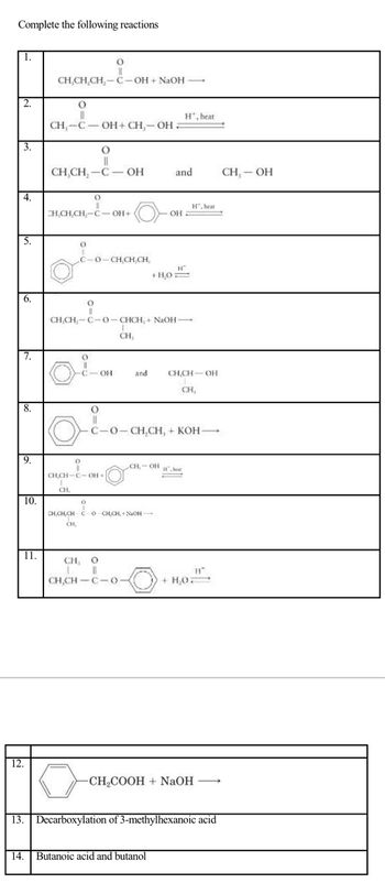 Answered: Complete the following reactions 1. 2.… | bartleby