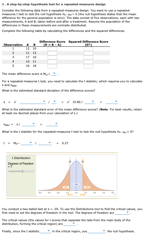 Answered: 1. A step-by-step hypothesis test for a… | bartleby