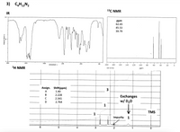 3) C,H,,N,
13C NMR
IR
LUU
ppm
62.65
45.53
39.79
4000
a000
2000
1500
1000
500
HAVENUMB ERI l
200
180
160
140
120
100
80
60
40
20
1Η NMR
CDS-03-942
ppm
Assign. Shift(ppm)
3
A
1.40
В
2.228
Exchanges
w/ D,0
C
2.341
2.764
1
TMS
1
Impurity
1
6
4
2
1
TRANSHITTANCEI%
LO
