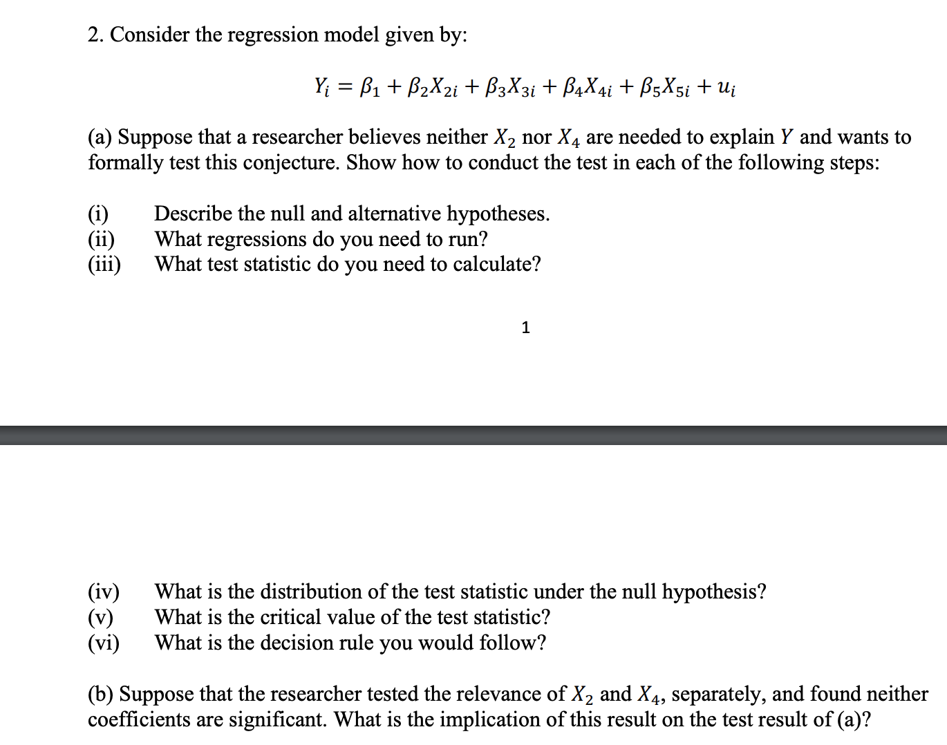 Answered 2 Consider The Regression Model Given Bartleby 9018