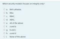 Answered: Which Security Model/s Focuses On… | Bartleby