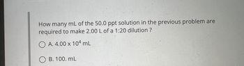 Answered How Many ML Of The 50 0 Ppt Solution In Bartleby   6huwt7o Thumbnail 