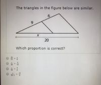 The triangles in the figure below are similar. image