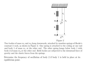 Answered: Two Bodies Of Mass M₁ And M₂ Hang… | Bartleby