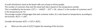 A small refreshment stand at the beach sells cans of pop to thirsty people.
The number of customers that visit the stand each day is based on the temperature outside.
This is modelled by the function C(T) = -0.05(T – 25)² + 30 , where C is the number of customers and T
is the temperature (in °C).
The average number of beverages that each customer orders, B, is also based on temperature, according to
the function B(T) = 1.047.
Consider the function A(T) = C(T) × B(T).
a)
What are the units of A(T)? Explain the meaning of this function.
