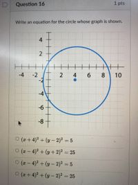 Answered: Write an equation for the circle whose…
