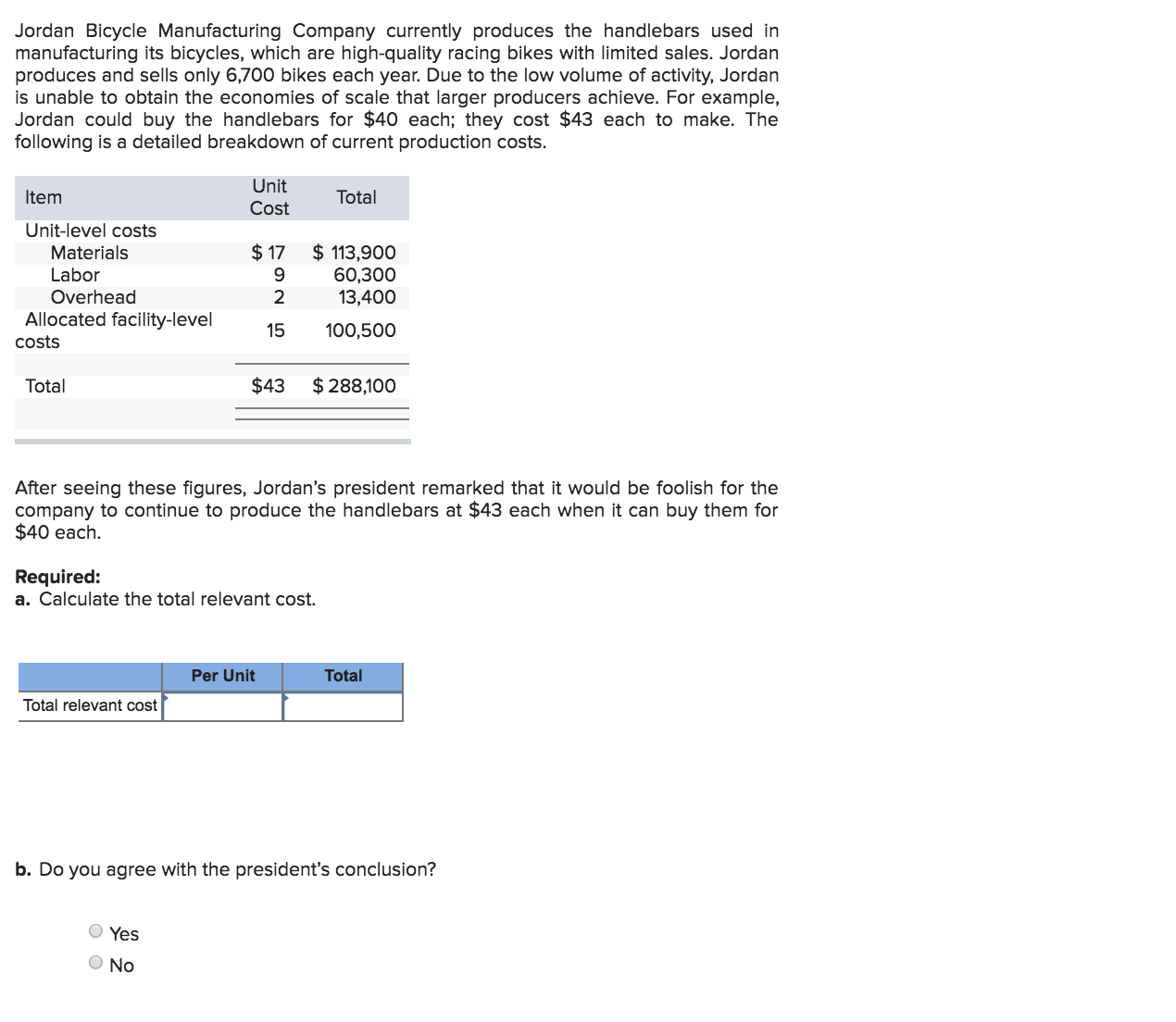 Bicycle discount manufacturing cost