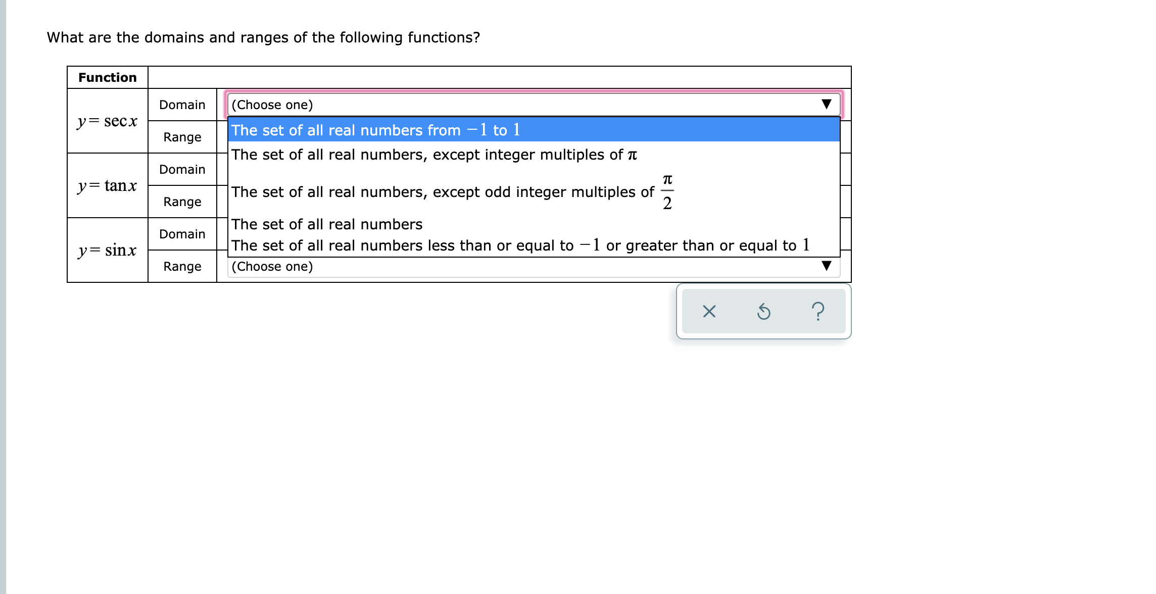 Answered What Are The Domains And Ranges Of The Bartleby 1394