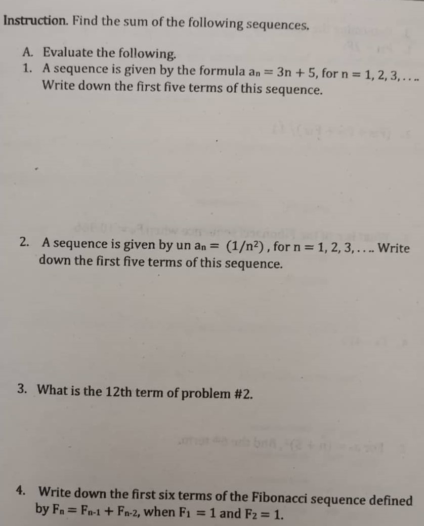 5. * In the following sequence of problems, we will