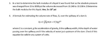 Answered: 3. In a test to determine the bulk… | bartleby