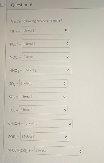 Answered Are The Following Molecules Polar Nh3 Bartleby 8732