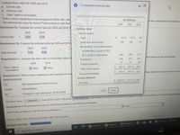 Compute these ratios for 2020 and 2019:
1 Comparative financial data
a. Current ratio
b. Acid-test ratio
C. Days' sales in receivables
Write a memo explaining to top management which ratio value
- Recommend two ways for Sunset Pools to improve cash flow
(in millions)
er the overall trend is favourable or
2020
2019
2018
equirement 1a. Compute the current ratios for 2020 and 2019.
Balance sheet
2020
2019
Current assets:
Current ratio
2.01
1.74
Cash
82 $
62 $
66
Short-term investments
130
168
113
Requirement 1b. Compute the acid-test ratios for 2020 and 2019,
Receivables, net of allowance for
2020
2019
uncollectible accounts of S27,
Acid-test ratio
1.15
0.96
S21, and $15, respectively
246
249
271
final answer to the nearest day.)
Requirement 1c. Compute the days' sales in receivables ratios for
Inventories
334
370
363
2020
2019
11
23
28
Prepaid expenses
841
Days' sales in
receivables
31 days
35 days
803 S
872 $
Total current assets
400 $
501 $
413
State whether the overall trend is favoura
Total current liabilities
Requirement 2. Write a memo explaining to top management whic
Income statement
MEMORANDUM
$ 2,896 $ 2,721 $ 2,209
Net sales
TO:
Top management of Gold Pools Inc.
FROM:
Student Name
Print
Done
RE:
Changes in ratio values from 2019 to 2020
is favourable for
the company because it shows that the company has improved its ability to meet its financial obligations
improved
from 2019 to 2020. This trend
The three ratios
and/or
Requirement 3. Recommend two ways for Gold Pools to improve cash flow from receivables.
Gold Pools can improve cash flow from receivables by
Clear All
Click to select your answer(s) and then click Check Answer.
File Explor... W Word
PDo Home...
All parts showing
Chapter 4...
Course H...
Type here to search
%24
%24
