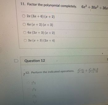 Answered: 11. Factor the polynomial completely.… | bartleby