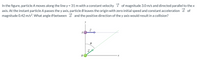 In the figure, particle A moves along the line y = 31 m with a constant velocity of magnitude 3.0 m/s and directed parallel to the x
axis. At the instant particle A passes the y axis, particle B leaves the origin with zero initial speed and constant acceleration a of
magnitude 0.42 m/s?. What angle 0 between đ and the positive direction of the y axis would result in a collision?
A
B
