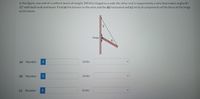 In the figure, one end of a uniform beam of weight 390 N is hinged to a wall; the other end is supported by a wire that makes angles 0D
32° with both wall and beam. Find (a) the tension in the wire and the (b) horizontal and (c) vertical components of the force of the hinge
on the beam.
Hinge
(a) Number
Units
(b) Number
Units
(c) Number
Units
