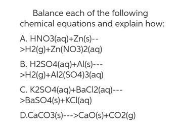 Answered Balance each of the following chemical bartleby