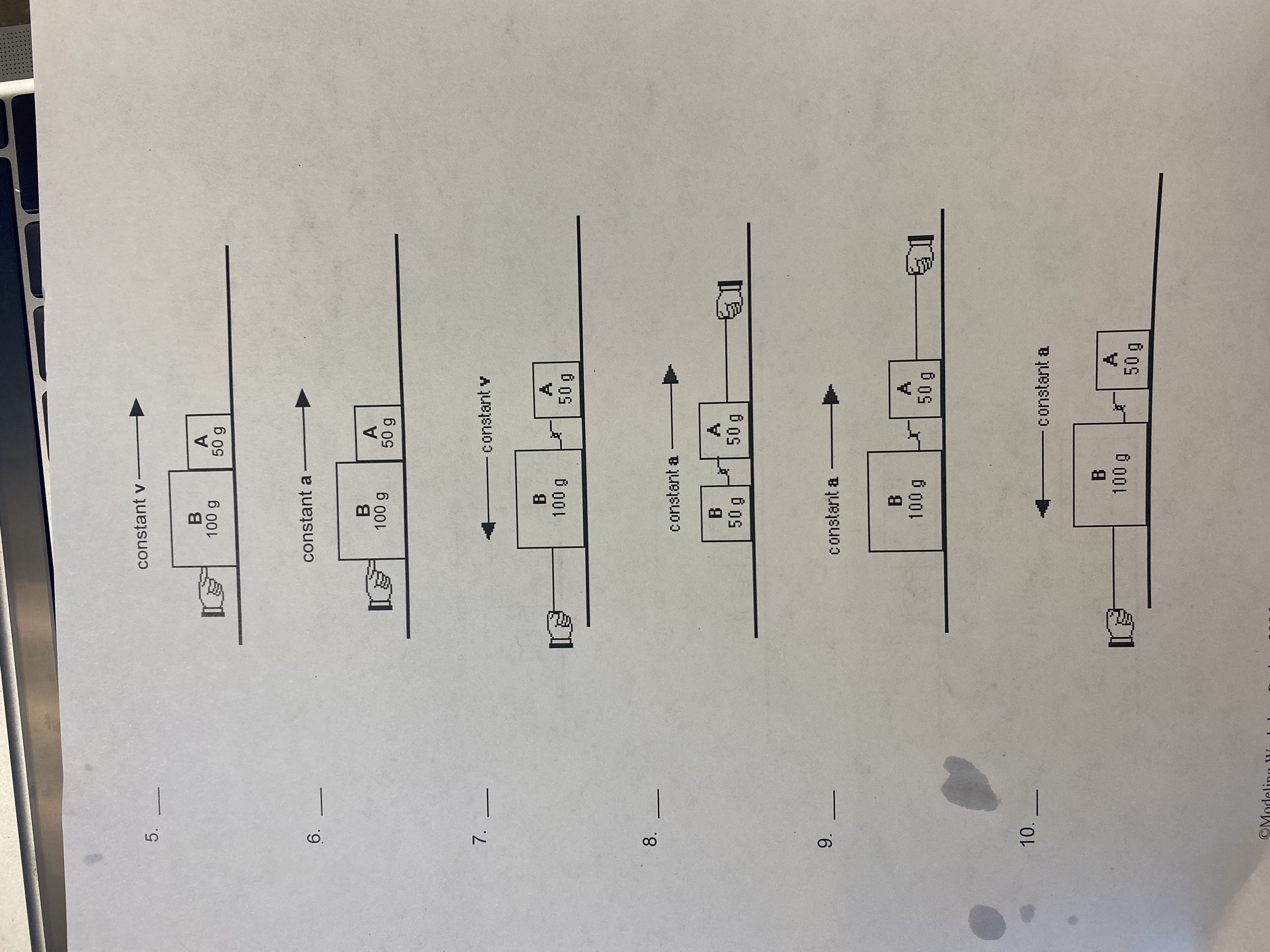 10.
constant a
-
B
100 g
50g
