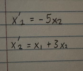 X1 - 5x2
=
t
X ₂ = X₁ + 3X₂