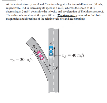 Answered: At The Instant Shown, Cars A And B Are… | Bartleby