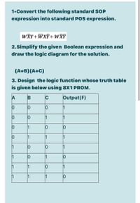 Answered: 1•Convert The Following Standard SOP… | Bartleby