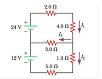 2.0 Ω
24 V
4.0 Ω.
Is
3.0 Ω
12 V
1.0 Ω.
5.0 Ω
