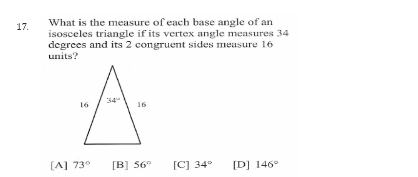 what is a vertex angle of an isosceles triangle