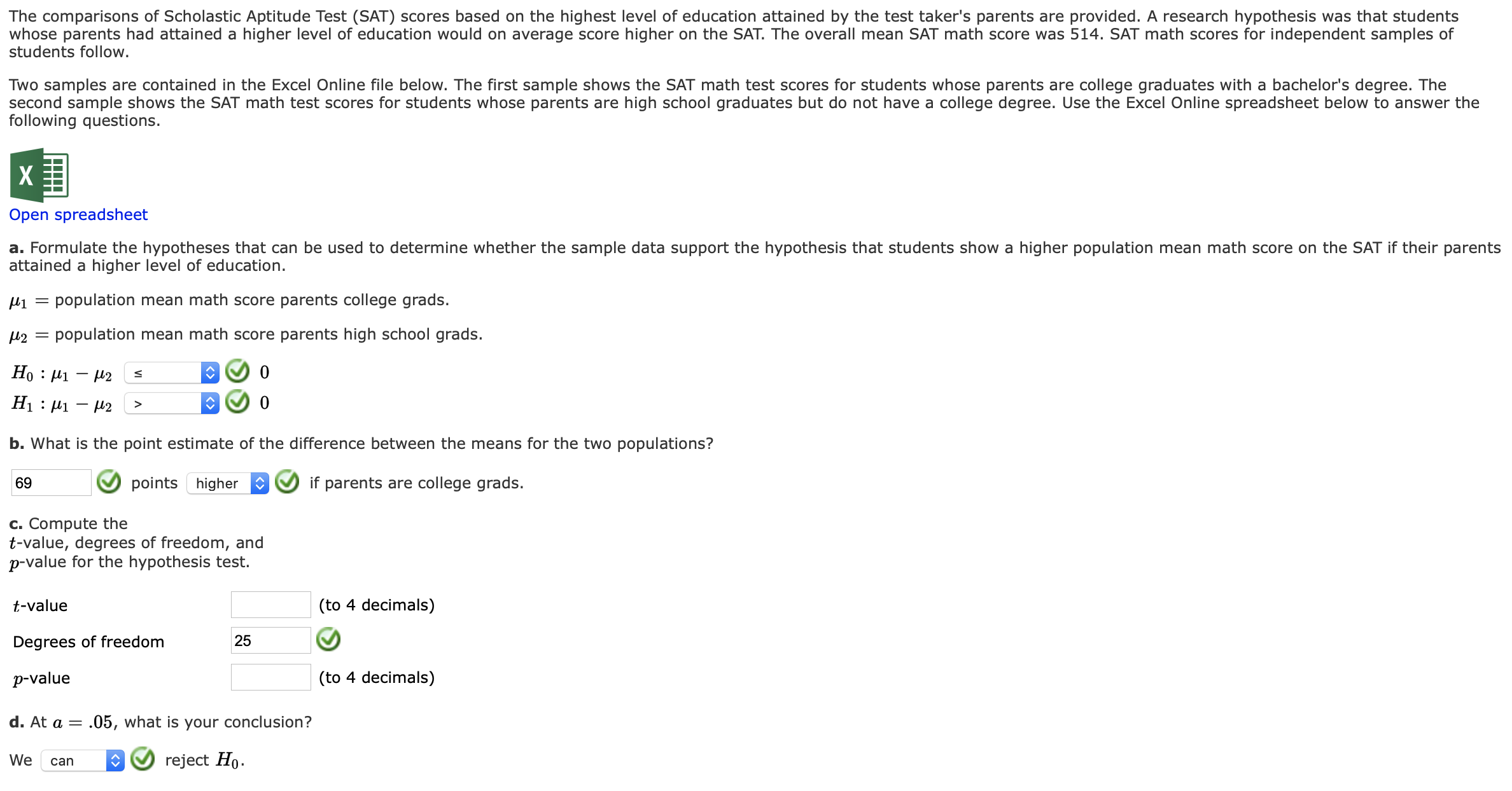 Solved 3. (ANOVA) Data on Scholastic Aptitude Test (SAT)