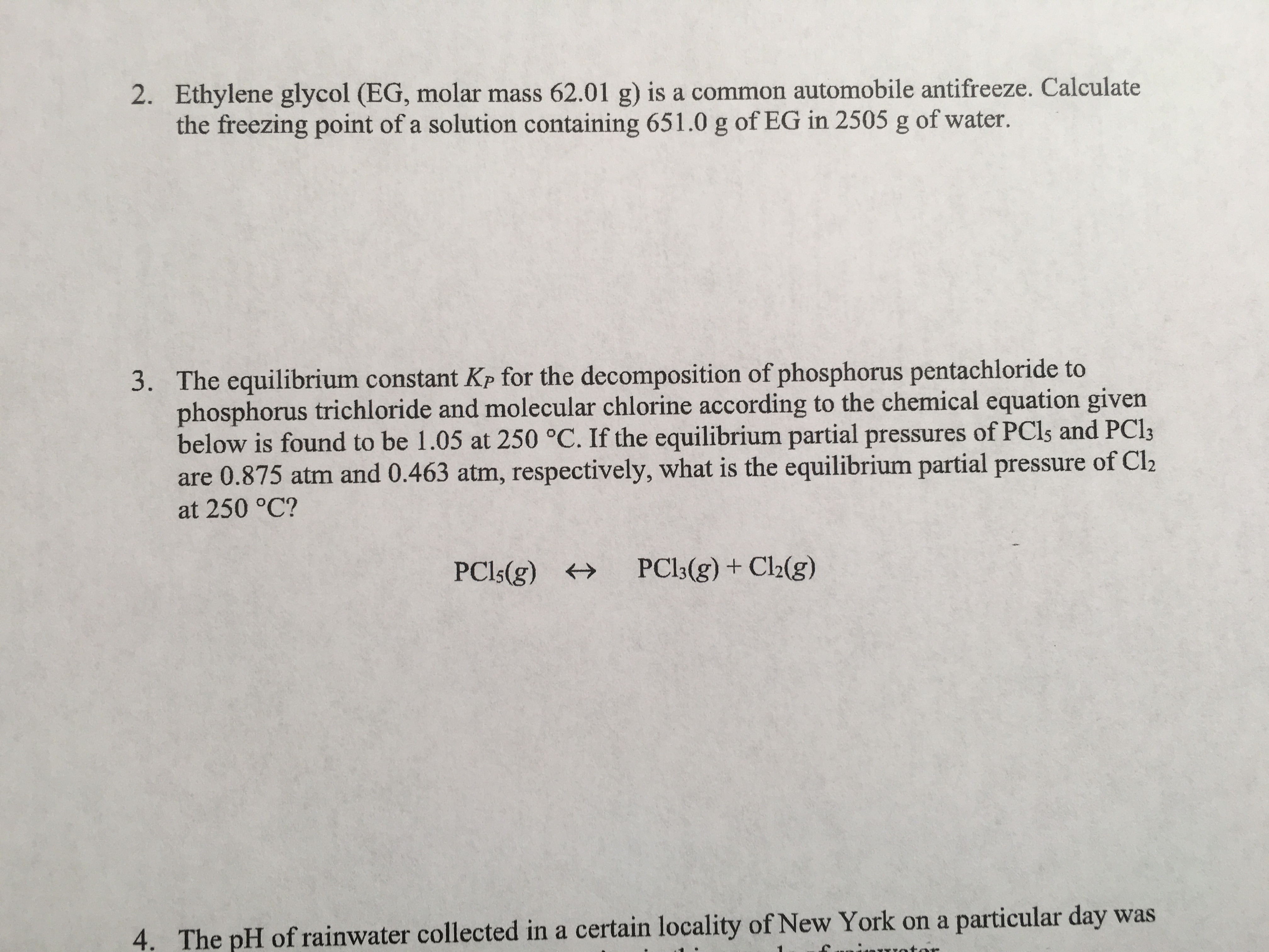 Answered 2. Ethylene glycol EG molar mass bartleby