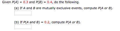 Answered: Given P(A) = 0.3 And P(B) = 0.4, Do The… | Bartleby