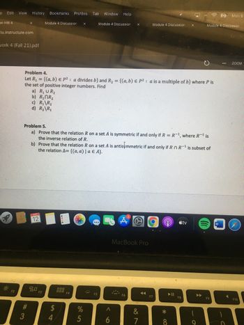 Answered: Let R₁ = {(a, B) E P2: A Divides B) And… | Bartleby