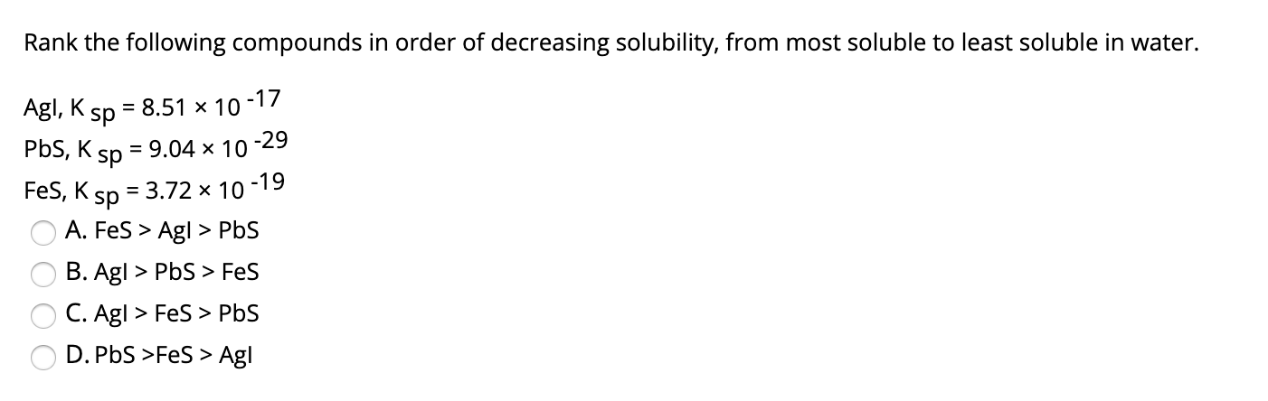 Answered Rank the following compounds in order bartleby