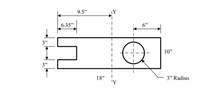 9.5"
¡Y
6.35"
6"
3"
10"
3"
18"
3" Radius
