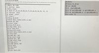 Use this code file with Qui 08.
Read and take notes on this page before opening and starting the quie in D2L. You will have only 1 hour to work on the
quiz in DZL
|28 done:
29 movq $1,%rax
30 int $ex80
31 # ./qutz08code
32 # ld quize8code -o qutzo8code.s
33 # as qutz08code.o -o quiz08code.s
34 # echo ?$
1 #Qutz 08 Code
2 .section .data
3 data_ttens:
4 .byte 67,34,29,44,48,54,71,43,66,92,56,78, 22, 11
5. section.text
6.globl start
7 start:
8 movq $0,Xrdi
9 movb data_itens(,Krdt,1), Xal
10 novb Xal,Xbl
11 start loop:
12 movq Xrdt,xrcx
13 cnpa $0xB, Xrcx
14 je loop ext
15 novq Xrcx,Xrdt
16 movb data ltens(, Krdt,1), Kal
17 Lncq Xrdt
18 cmpb xbl, Nal
19 j9 start_loop
26 novb xal, xbl
21 jmp start loop
22 loop extt:
23 cmpb Sox10, Nbl
24 je nath
25 jnp done
26 nath:
27 mov $0x21, Xbl
