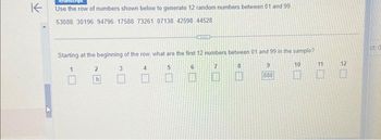 Answered Use the row of numbers shown below to bartleby