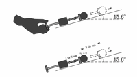 ### Transcription for Educational Context

#### Description of System and Diagram

The diagram illustrates a setup for analyzing the motion of an object on an inclined plane with a spring mechanism.

1. **Setup Overview**:
   - The system consists of a hand holding a spring-loaded launcher on a 15.6° inclined plane.
   - The launcher is used to propel a spherical object (indicated in dark gray) along the incline.
   
2. **Detailed Components**:
   - **Spring**:
     - The spring constant is provided as \(1.23 \, \text{N/cm}\).
     - Initially, the spring is compressed by \(3.58 \, \text{cm}\).
   - **Projectile Motion**:
     - The object starts from rest, indicated by \(v_0 = 0\).
     - Upon release, the object moves up the incline with velocity \(v\).

3. **Inclined Plane**:
   - The plane is at an angle of \(15.6°\) relative to the horizontal, demonstrating the effect of gravitational and frictional forces on the motion.

#### Interpretation

This setup is typically used in physics to study concepts such as:
- Kinetic and potential energy conversion.
- Hooke's Law related to spring force and spring constant.
- Motion on an inclined plane including components of gravitational force along the incline.

Understanding these principles is crucial for analyzing projectile motion and energy transformation in systems.