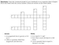 Answered: Directions: Copy the crossword puzzle bartleby