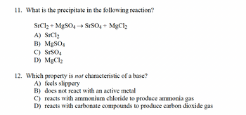 Answered: 11. What is the precipitate in the… | bartleby